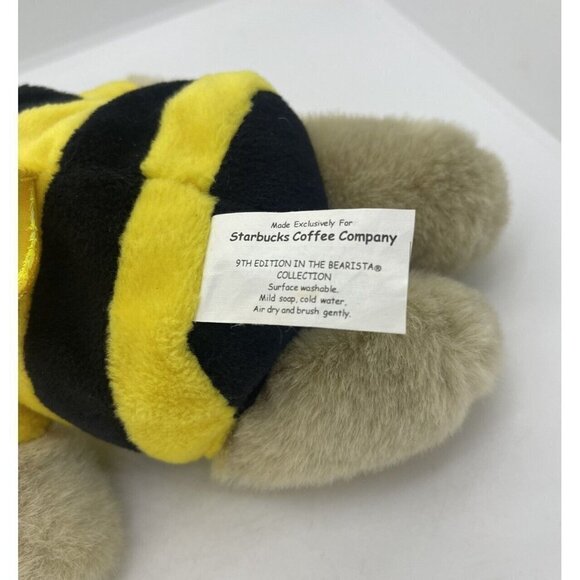 1999 Starbucks Bumble Bee Mine Bearista Bear 9th Edition VTG Coffee Collectible - Picture 3 of 5